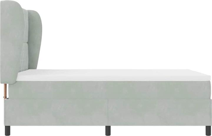Produktbild vidaXL Boxspringbett Mit Matratze Samt Hellgrau (140 x 200 cm)