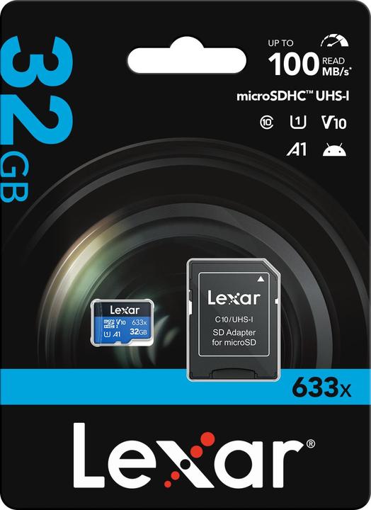 Actual product image Lexar High-Performance 633x (32 GB, microSDHC, U1, UHS-I)
