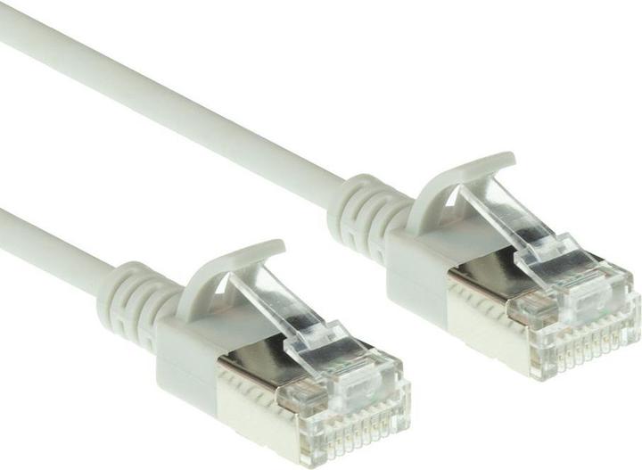 Produktbild ACT Grey 2 meter LSZH U/FTP CAT6A datacenter slimline patch cable snagless with RJ45 connectors (U/FTP, CAT6a, 2 m)
