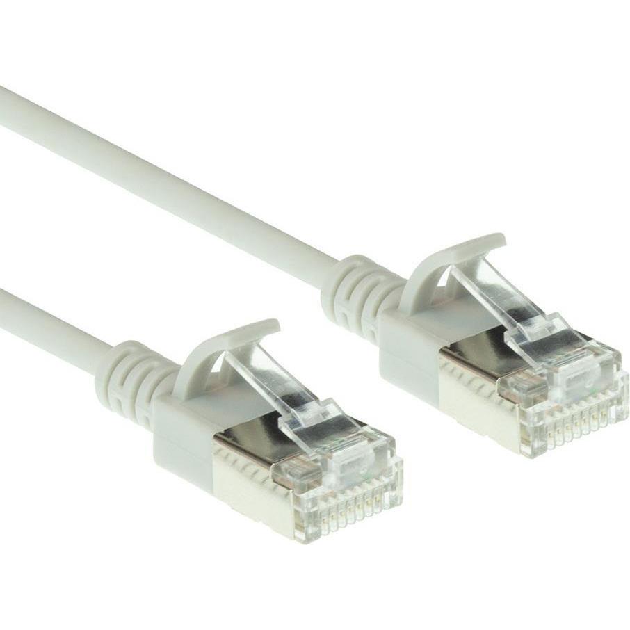 Thumbnail - ACT Grey 3 meter LSZH U/FTP CAT6A datacenter slimline patch cable snagless with RJ45 connectors (U/FTP, CAT6a, 3 m), Net...