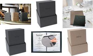 Actual product image Sigel Menu Folder with elastic binding..., blind debossing: MENU, with 2 double transparent pockets for 8