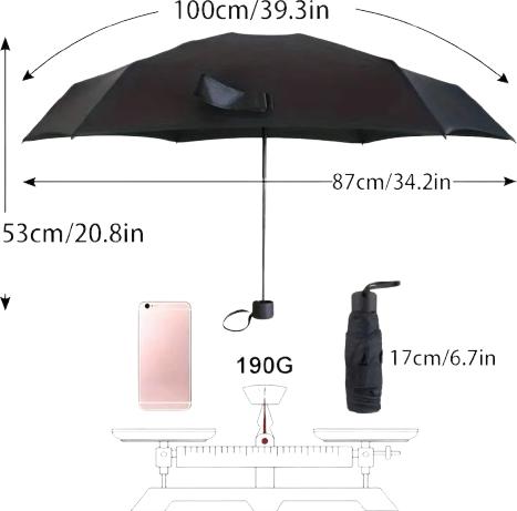 Produktbild Dema Regenschirm Sonnenschirm Schwarz