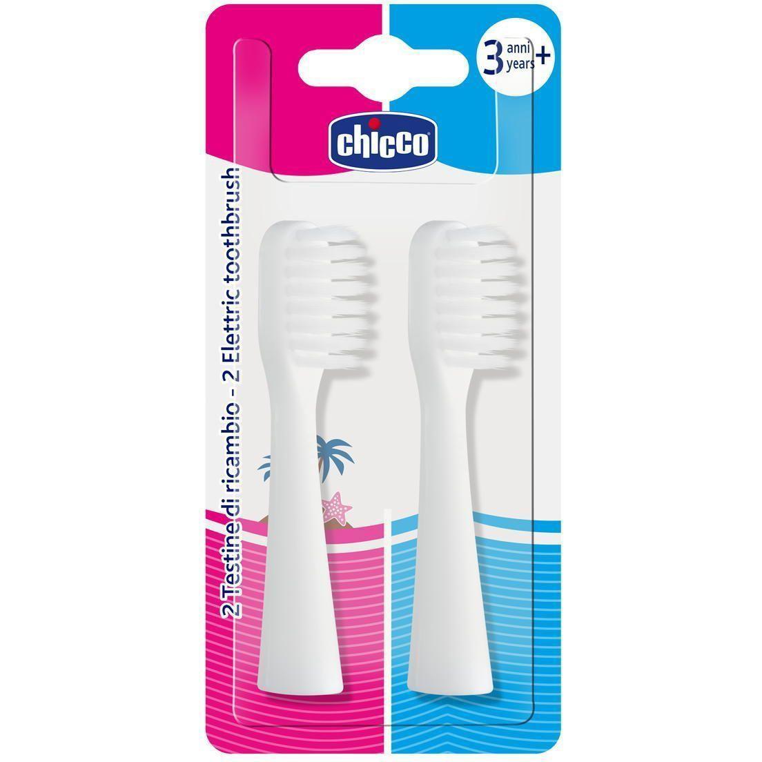 Chicco Weiss Zahnbürstenkopf, Ersatzbürstenköpfe Zu Elektrische Zahnbürste 3Y+ Italienisch/Deutsch (2X)