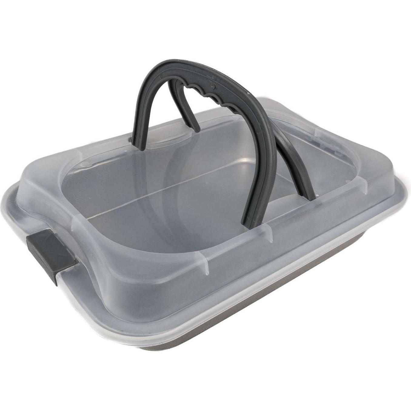 Intirilife Backblech mit Abdeckhaube Antihaft mit Tragegriff, Backblech, Silber