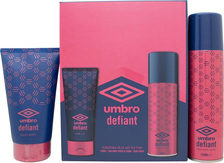 Immagine prodotto Umbro Defiant Set regalo Deodorante 150 ml e gel doccia 150 ml 150ml (Getto vaporizzato, 300 ml)