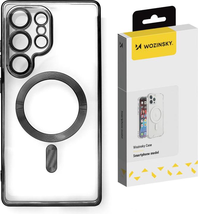 Actual product image Wozinsky Electroplated Case with Magsafe for Samsung Galaxy S25+ - Black (Samsung Galaxy S25+)