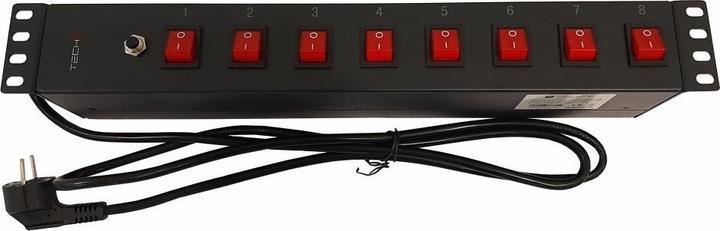 Actual product image Techly 8 ways 19inch Rack Power Strip (8x, CEE 7/3, 1.80 m)