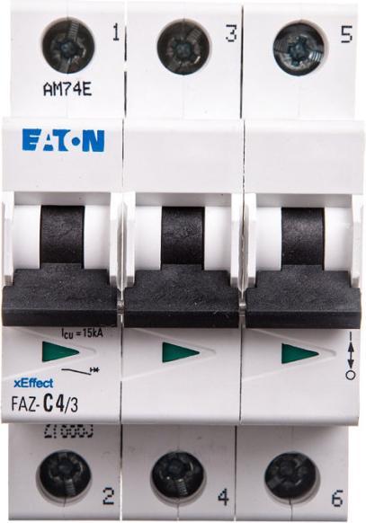 Produktbild Eaton Sicherungsautomat 3-polig 4A Typ C