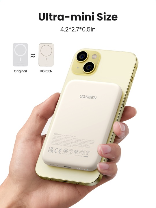 Actual product image Ugreen Magnetic Power Bank (5000 mAh, 15 W, 18.50 Wh)