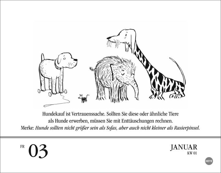 Actual product image Heye Loriot daily tear-off calendar 2025 (14 x 11 cm, Hardcover, German)