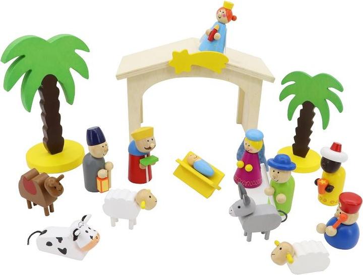 Inware Crèche en bois 16 pcs