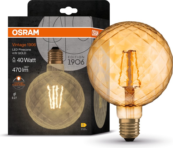 Actual product image Osram Vintage 1906 LED Pine (E27, 4.50 W, 470 lm, 1 x, E)