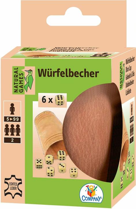 Actual product image Natural games Leather dice cup with 6 dice