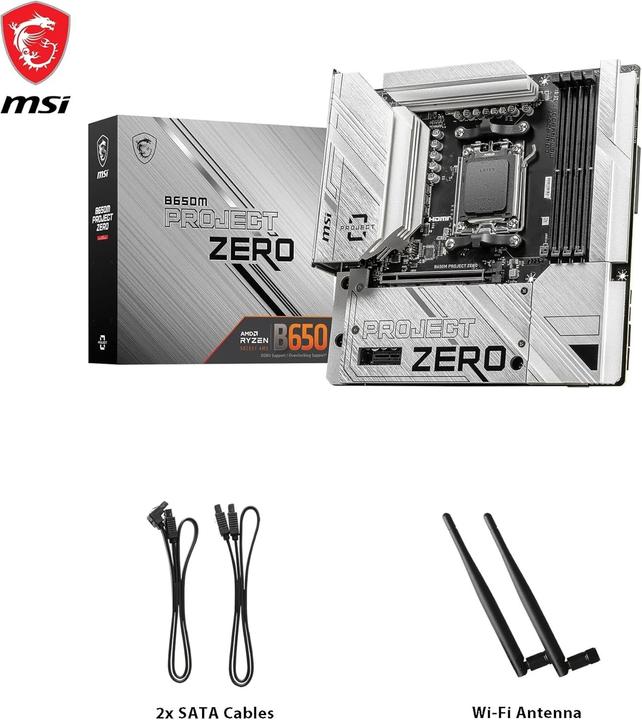 Image du produit MSI B650M PROJECT ZERO (B650,AM5,mATX,DDR5) (AM5, AMD B650, mATX)