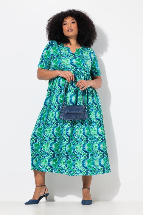 Produktbild Ulla Popken Maxikleid, Zipper, A-Linie, Tunika-Ausschnitt, Halbarm (58)