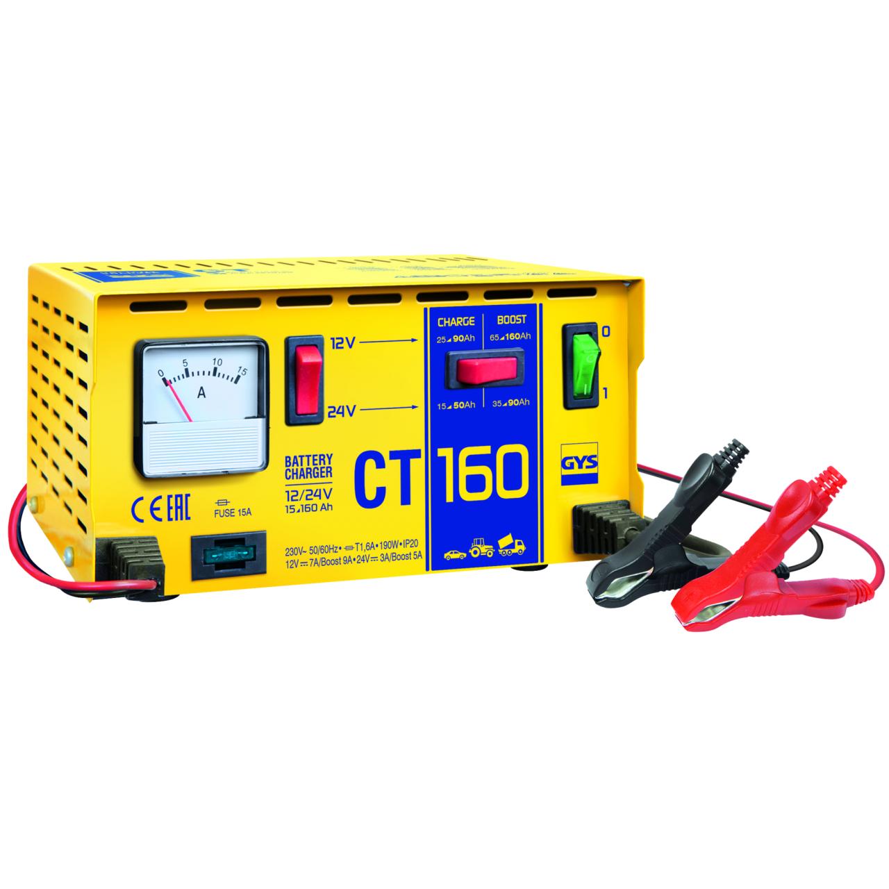 GYS, Caricabatterie per auto, Caricabatterie, CT 160 (12V, 24V, 9 A)