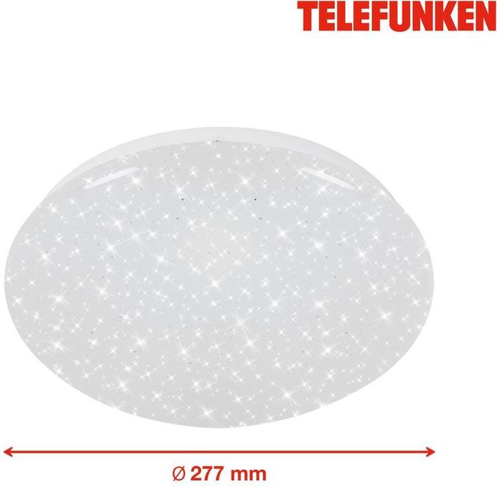 Produktbild Telefunken LED Sensor Deckenleuchte Sternenhimmel 12W 1200 lm 4000 K neutralweiss HxØ 95/280 mm weiss (1200 lm)