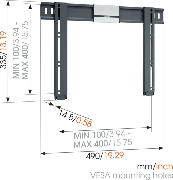 Actual product image Vogels Thin 405 (Wall, 55", 25 kg)