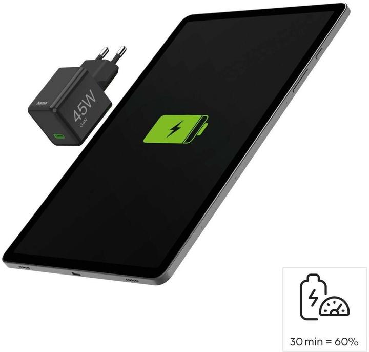 Image du produit Hama Chargeur rapide, USB-C, PD/QC/GaN, super-mini-chargeur, 45 W, noir (45 W, 1 portion)