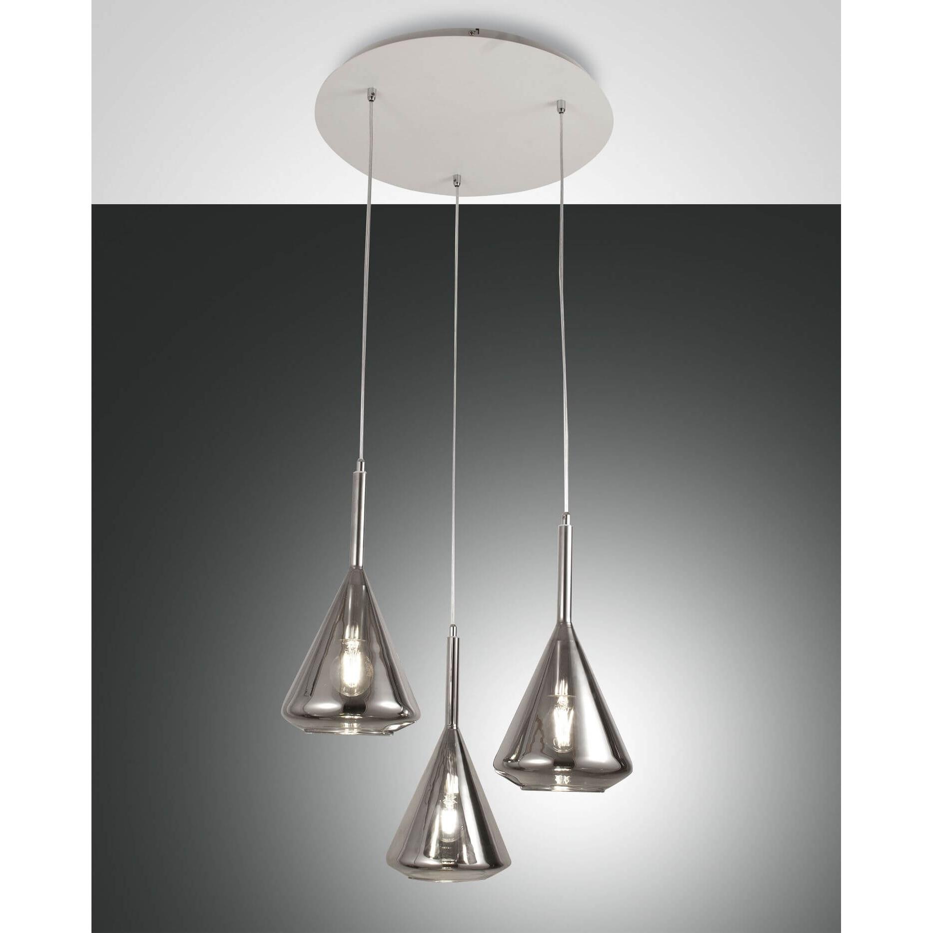 Fabas Luce, Pendelleuchte, Pendelleuchte Tris E27 Ø520mm Grau (E27)