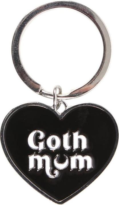 Actual product image Something Different Goth Mum Heart Keyring