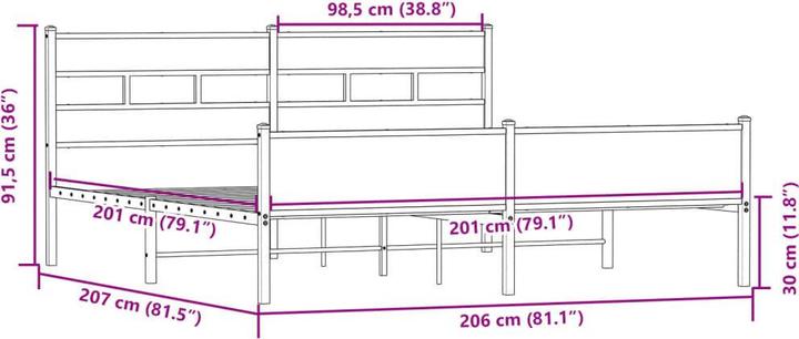 Produktbild vidaXL Bettgestell (200 x 200 cm)