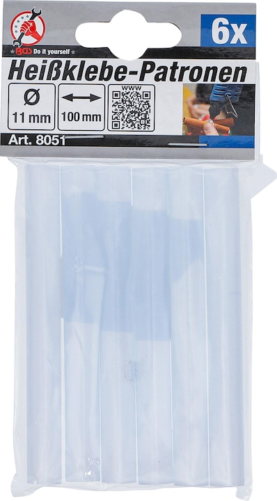 Produktbild BGS Heissklebe-Patronen transparent Ø 11 mm, 100 mm 6-tlg.