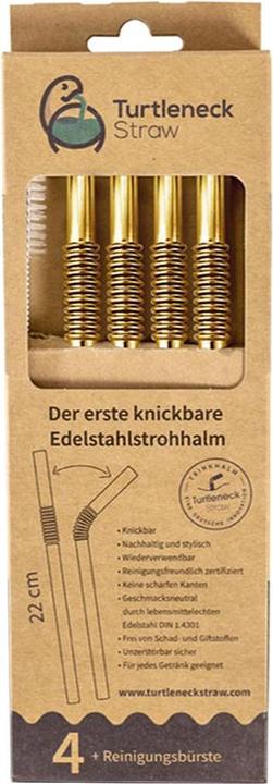 Produktbild Turtleneck Straw Biegbare Edelstahl Trinkhalme (4x)