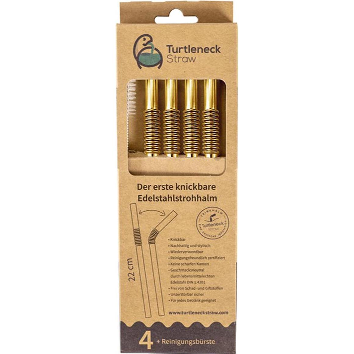 Thumbnail - Turtleneck Straw Biegbare Edelstahl Trinkhalme, Strohhalm, Gold