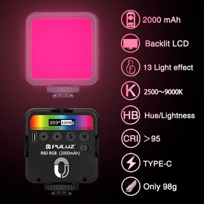 Actual product image Puluz Mini LED RGB Video Light LB60 (Video light)