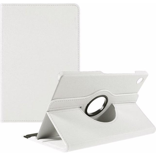 MU Classic Rotierbare Leder Hülle (Galaxy Tab A8 (2021)), Tablet Hülle, Weiss