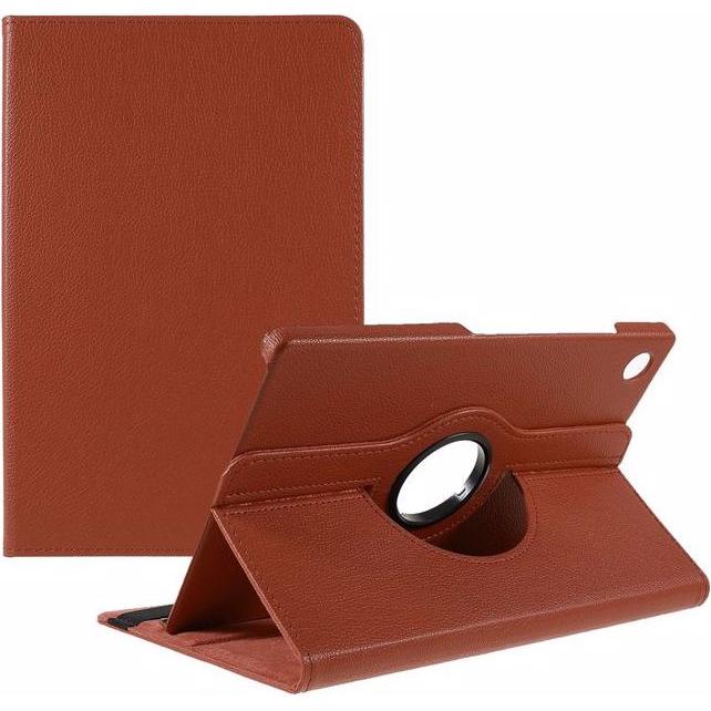 MU Classic Rotierbare Leder Hülle (Galaxy Tab A8 (2021)), Tablet Hülle, Braun