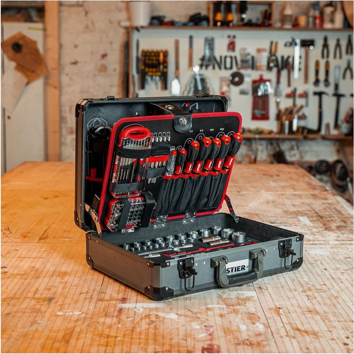 Actual product image Stier Jeu de 144 outils universels dans une valise en aluminium (144 pieces)