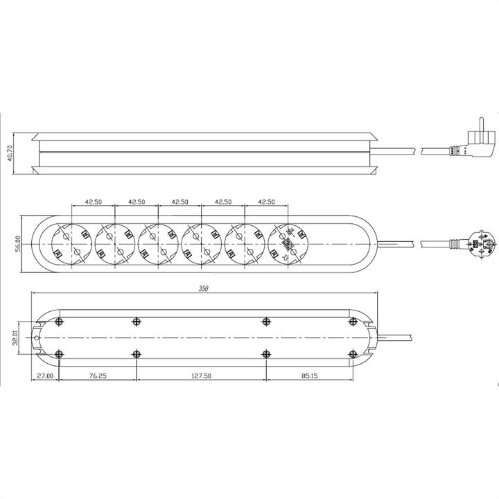 Actual product image Bachmann Smart socket strip (6x, CEE 7/3, 3 m)