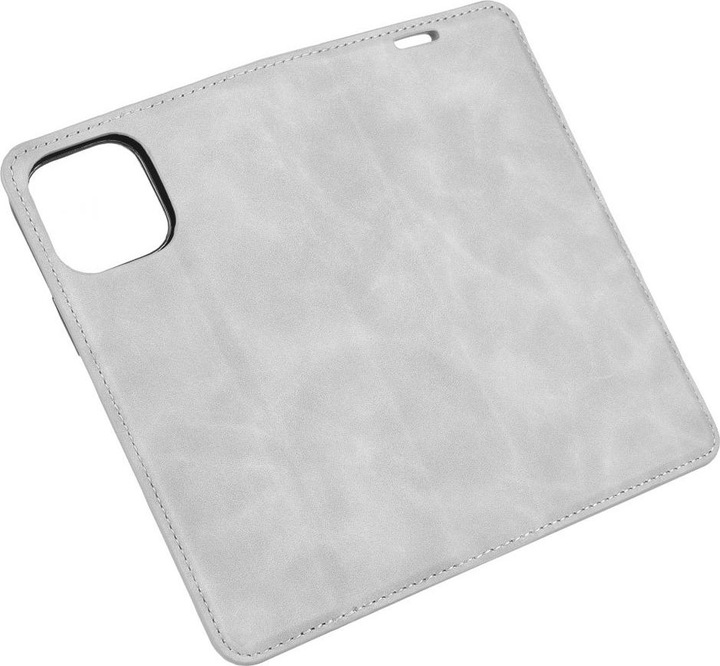 Produktbild Cover-Discount iPhone 12 / 12 Pro - Seidige Stand Flip Case Hülle grau (Apple iPhone 12, Apple iPhone 12 Pro)