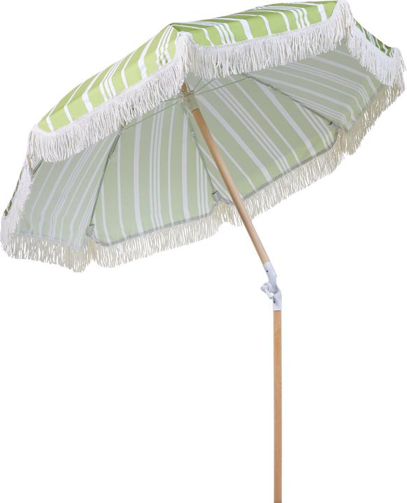 Produktbild Beliani Sonnenschirm ⌀ 150 cm grün / weiss mit Volant MONDELLO (1.50 m)