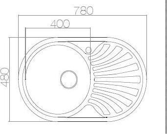 Actual product image Asil Krom Stainless Steel Sink As196+ Syphon (Fitted sink, 48 cm, 78 cm)