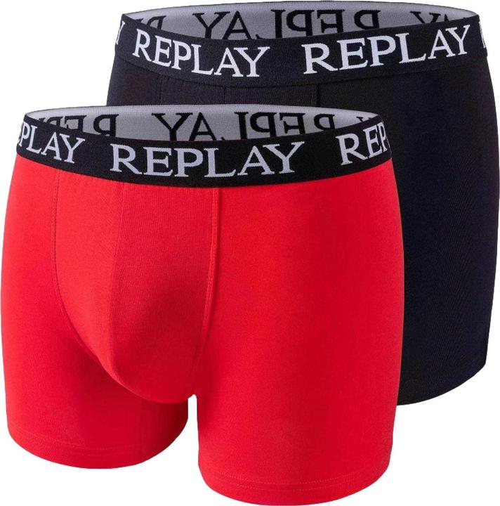 Immagine prodotto Replay Trunk BOXER Style 01/C Basic Cuff Logo im 2er Pack (XXL, Confezione da 2)