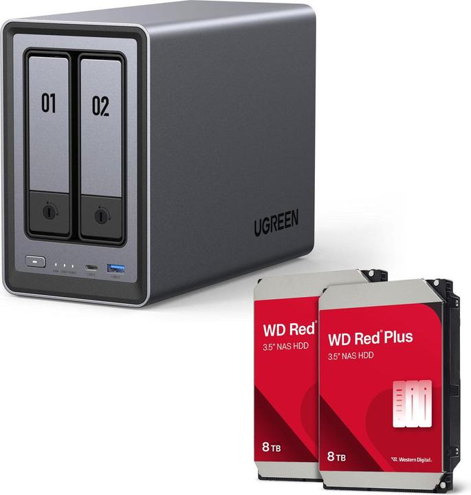 Ugreen NASync DXP2800 NAS System 2-Bay + Western Digital Festplatte 16 TB (2 x 8 TB) (2 x 8 TB)