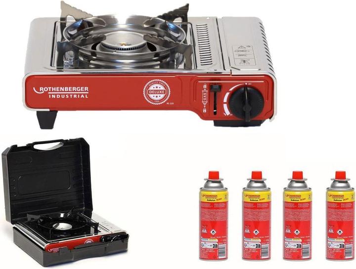 Rothenberger Industrial Campingkocher 2,2 kW Deluxe RS 220 inkl. 4x RoButan 220 gr.