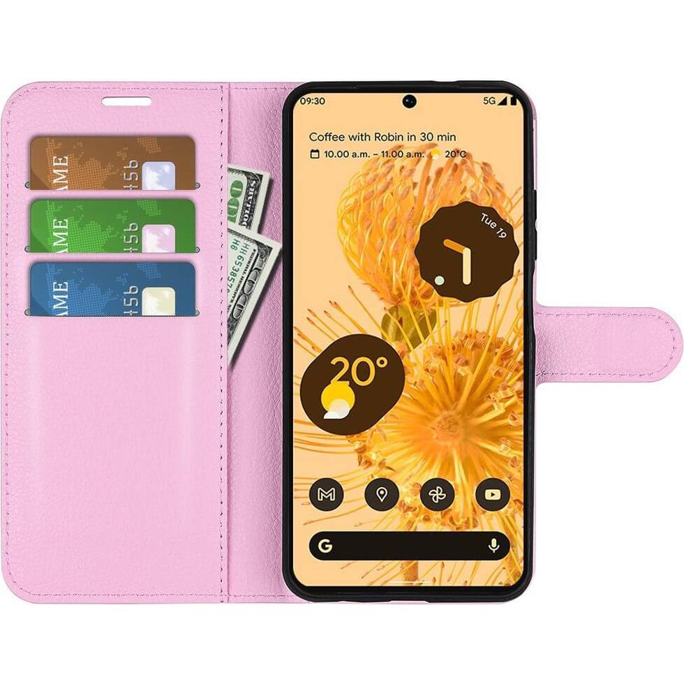 Thumbnail - Cover-Discount Google Pixel 7 - Leder Etui Hülle rosa (Google Pixel 7), Smartphone Hülle, Rosa