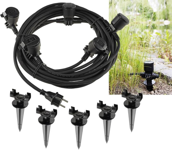 Actual product image Chilitec Outdoor garden socket outlet, IP44, 5-fold (5 x, 15 m)