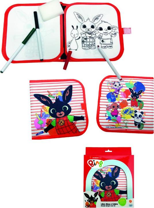 ODS Bing - Blackboard Book Booklet with 8 usable, washable pages (3 pages with printed drawings to color