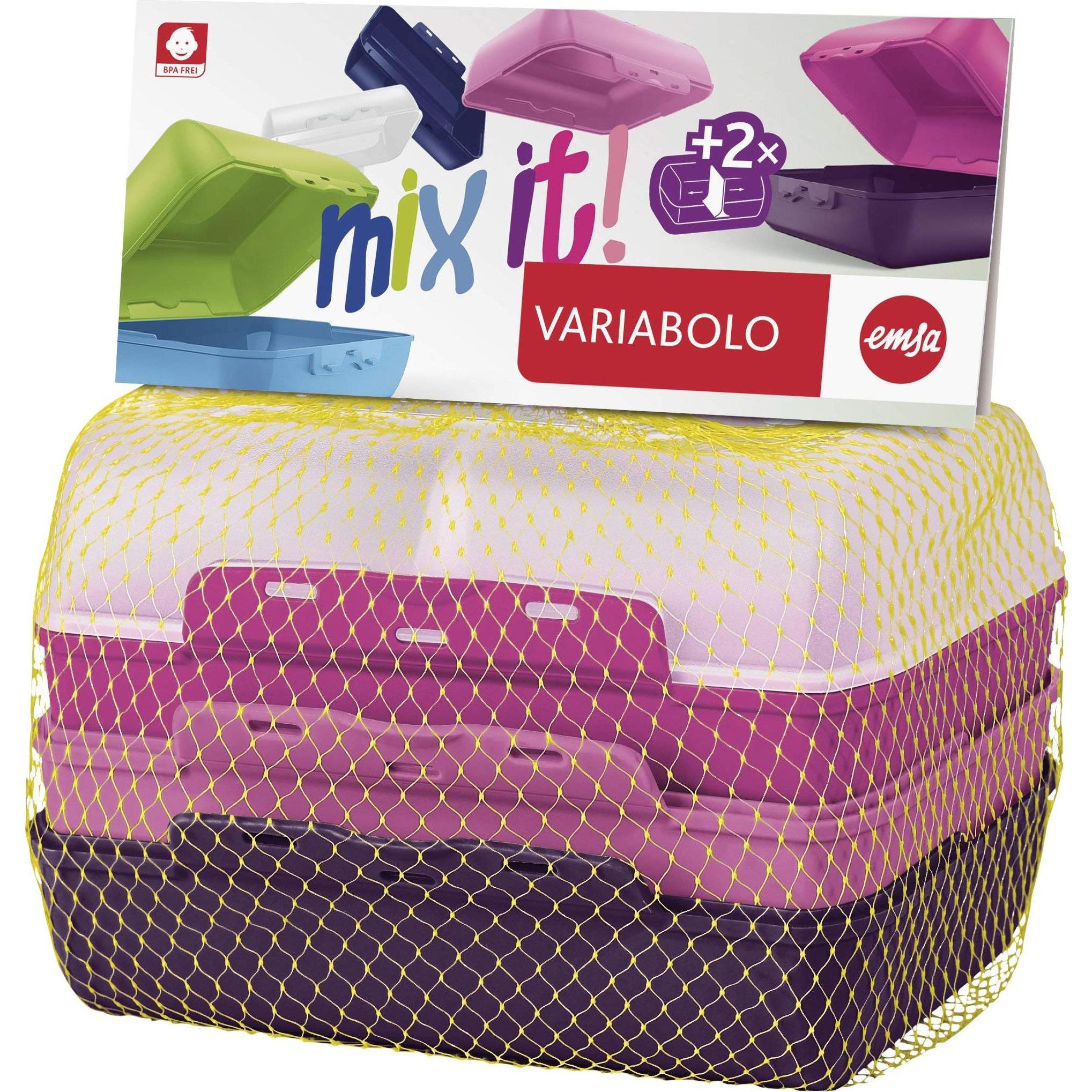 Emsa Variabolo 4-teiliges Girls-Set, Lunchbox, Mehrfarbig
