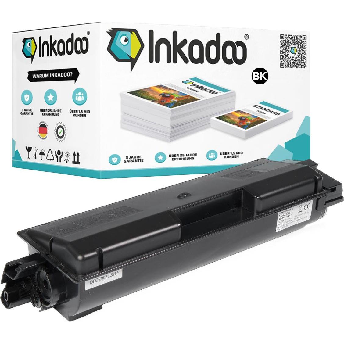 Inkadoo, Toner, Toner kompatibel zu Kyocera 1T02PA0NL0 / TK-5135K Toner, schwarz Schwarz (BK)