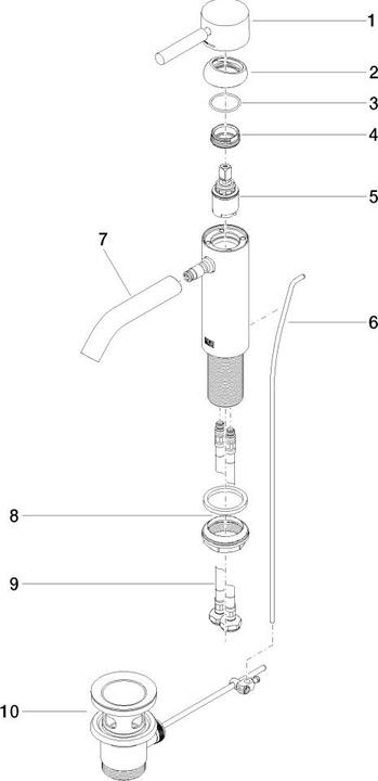 Actual product image Dornbracht Meta single-lever basin mixer with pop-up waste, 135 mm projection