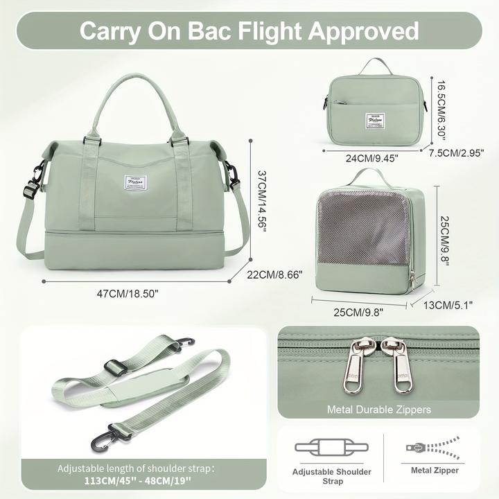 Immagine prodotto Only-Bags.Store 3 pezzi in viaggio con una borsa a mano grande, una borsa sportiva e un bagaglio impermeabile