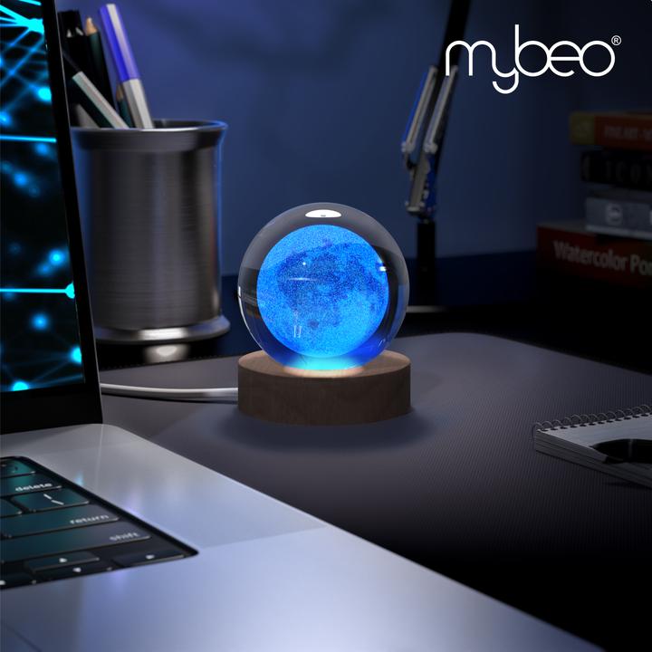 Produktbild Mybeo 3D Mond Glaskugel, Leuchtende Kristallkugel, Dekolicht, Nachtlicht, Farbwechsel, RGB LED