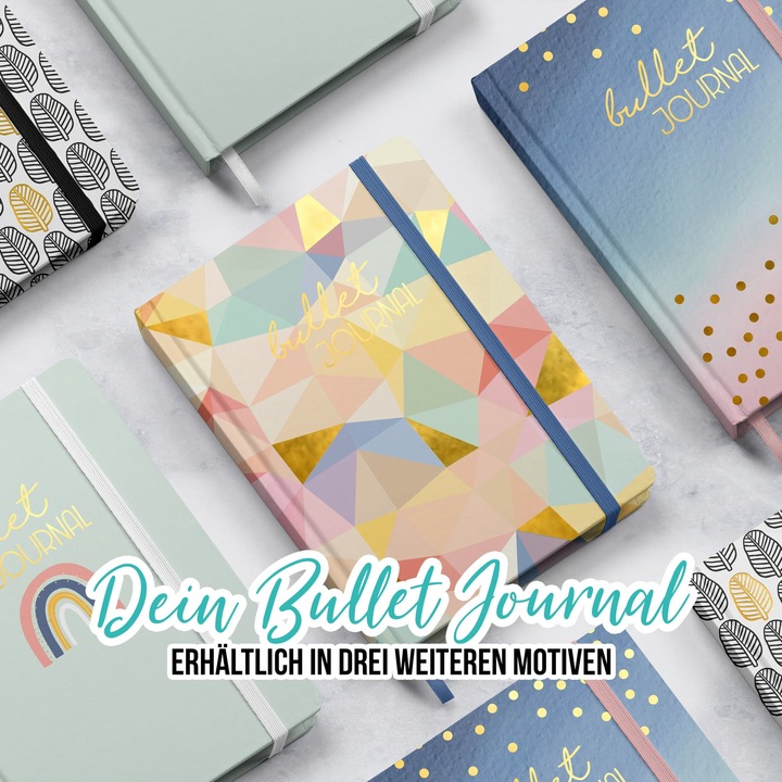 Image du produit Papierdrachen Bullet Journal - (Géométrique) - Carnet de notes A5 à pois (A5, Pointillés, Couverture rigide)