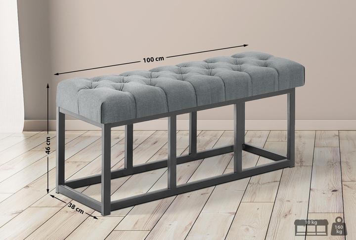 Actual product image Swisshandel24 Bench Amun fabric B100, dark grey (100 cm)